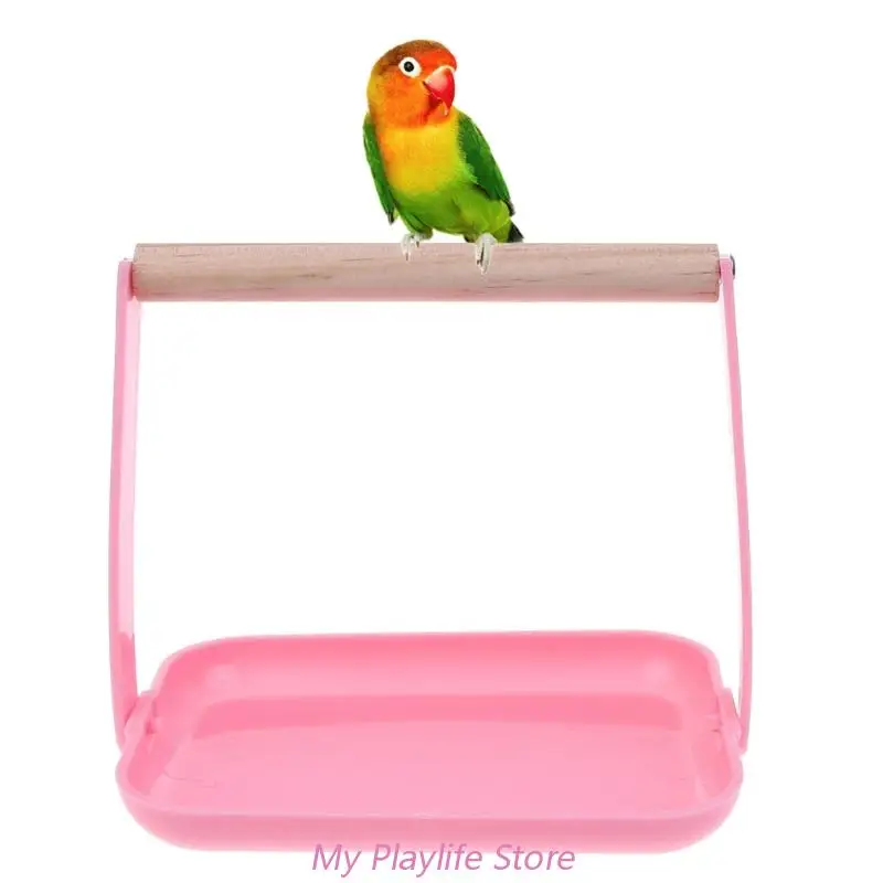 Poleiro de Mesa para Pássaros e Papagaios com Bandeja Plástica - Imagem 2