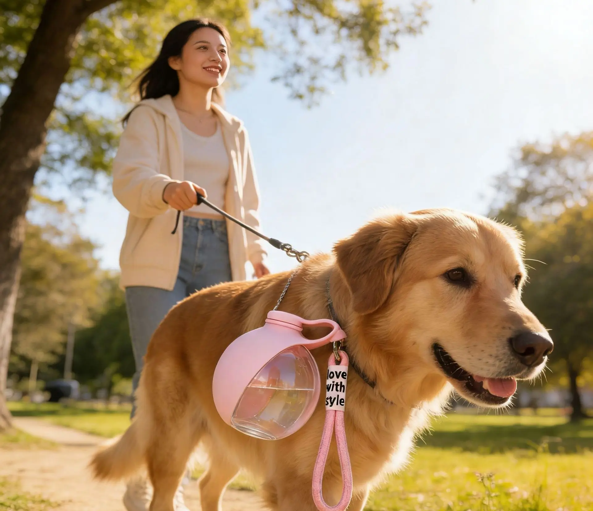 Garrafa de Água Portátil para Cães e Gatos Dobrável com Ganchos - Imagem 4