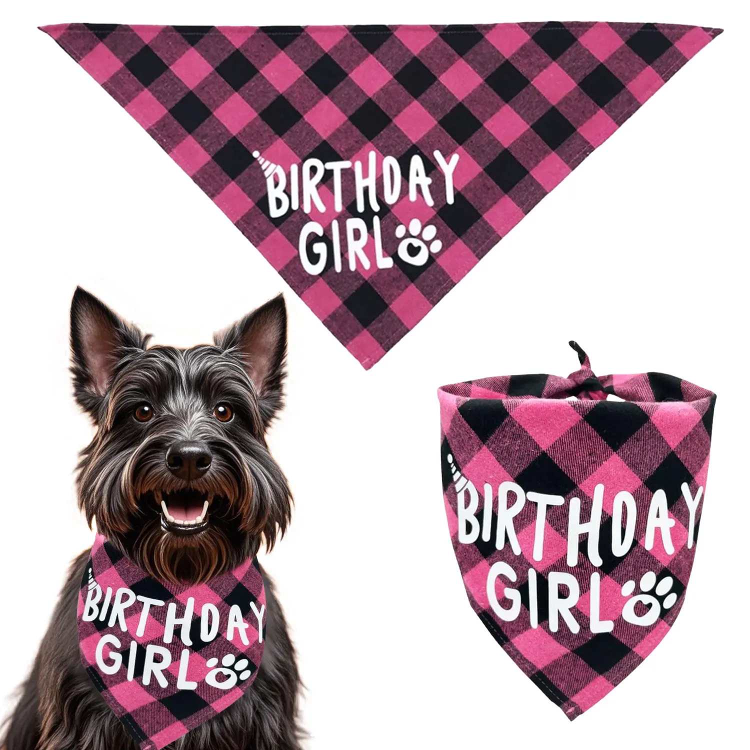 Kit Aniversário para Cães Médios e Grandes com Bandana e Chapéu Ajustável - Imagem 5