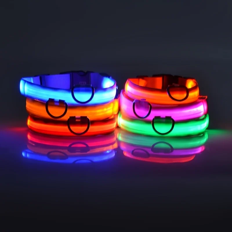 Coleira de LED para Cães Brilhante no Escuro para Segurança Noturna - Imagem 2
