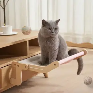 rede para gatos de janela de madeira