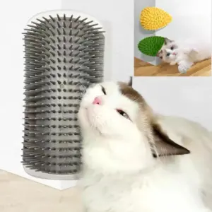 massageador e escova para gatos com fixação