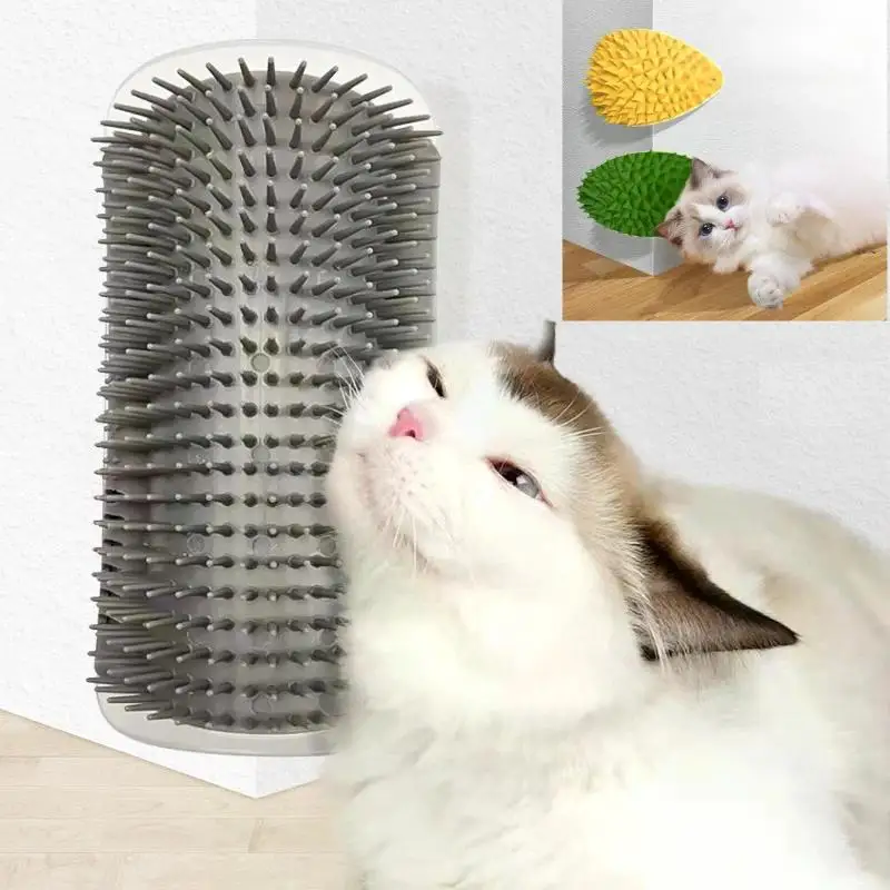 massageador e escova para gatos com fixação