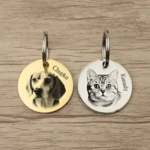 etiqueta de identificação para cães e gatos com foto