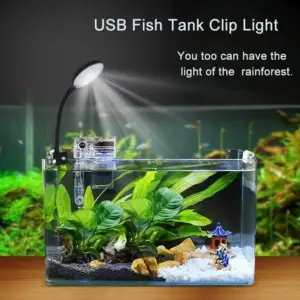 luz de aquário LED USB com clipe