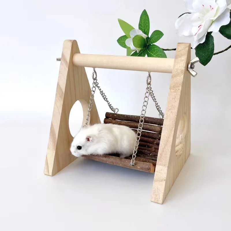 balanço de madeira para hamster