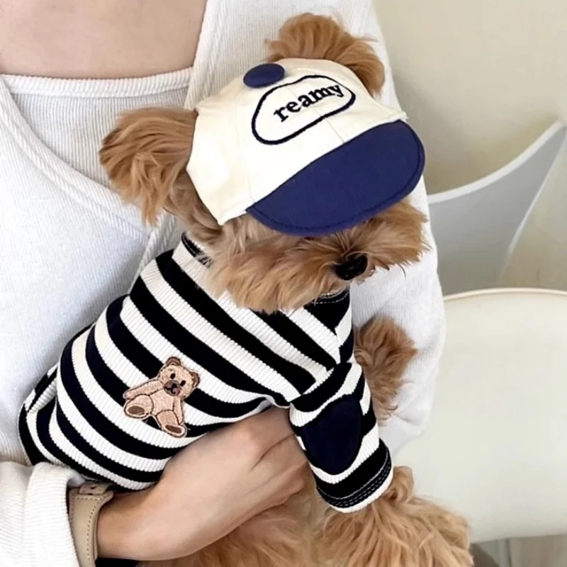 Camisa Listrada para Cães e Gatos de Poliéster Respirável - Image 2