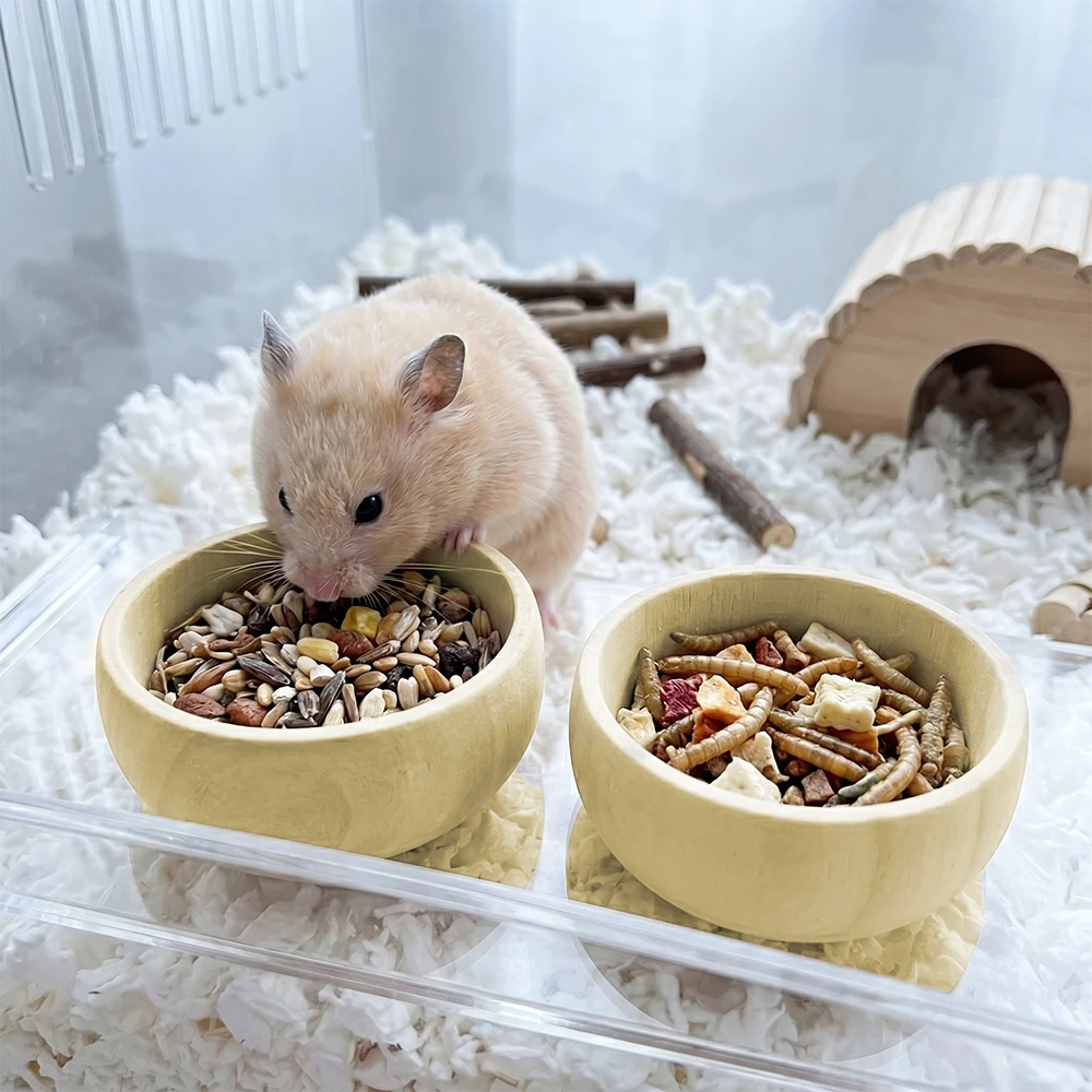 Tigelas de Madeira para Hamster e Roedores com Base Estável - Imagem 3