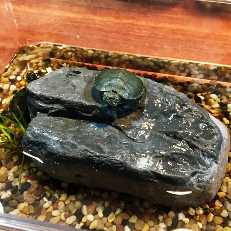 Plataforma de Resina para Tartarugas e Répteis 16x5,5x9 cm com Caverna - Imagem 6