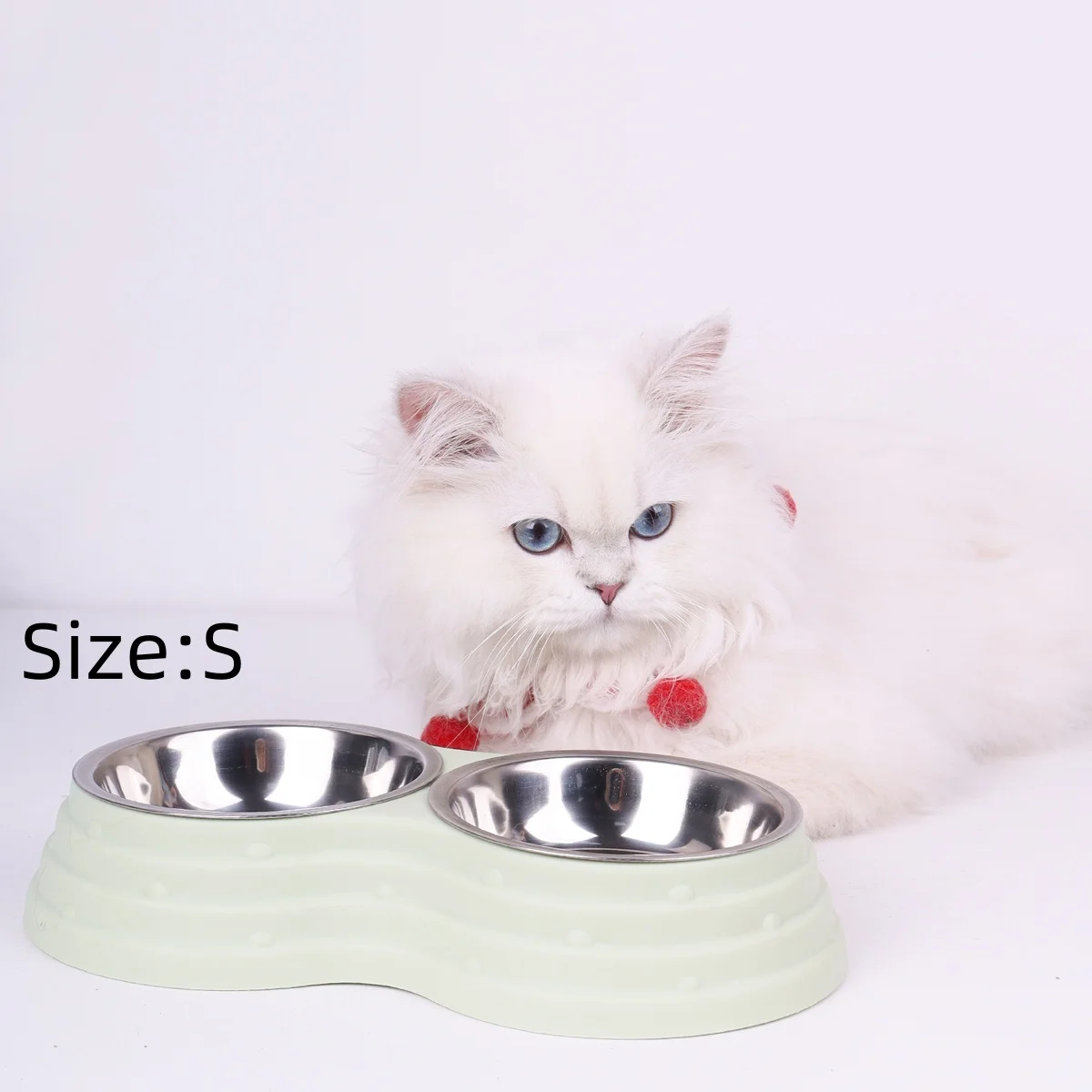 Comedouro Duplo para Cães e Gatos de Aço Inoxidável com Base Antiderrapante - Imagem 3