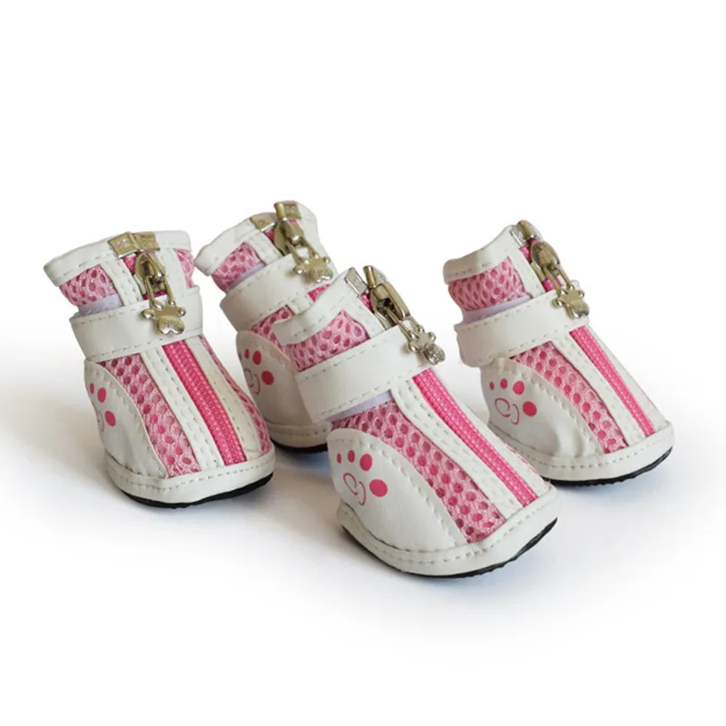 Sapatos para Cães e Gatos de Malha Respirável 4 Peças Antiderrapantes - Image 2