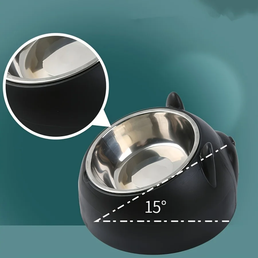 Tigela Elevada para Gatos de Aço Inoxidável Inclinada - Imagem 3