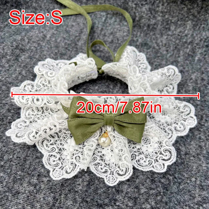 Coleira Babador para Gatos e Cães Pequenos de Renda Floral Ajustável - Imagem 6