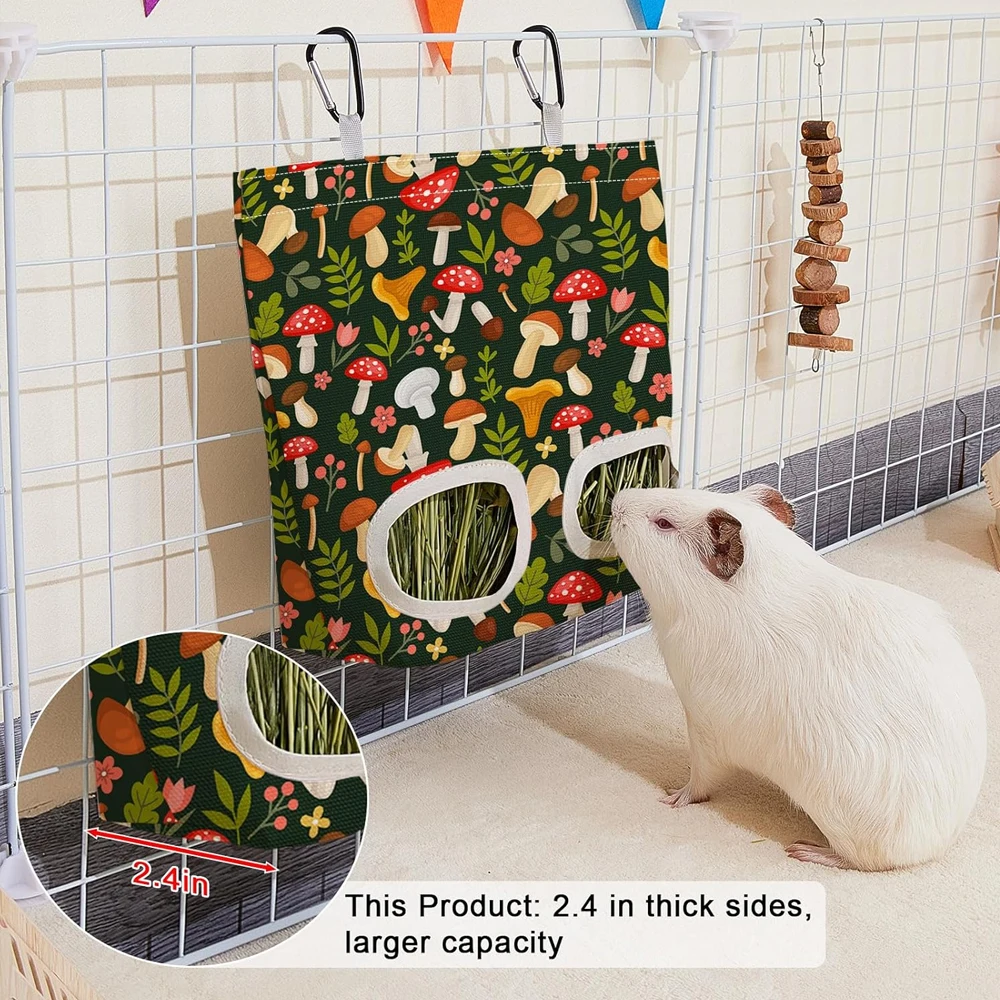 Saco Alimentador de Feno para Coelhos 29.2x23cm com 2 Furos - Imagem 3