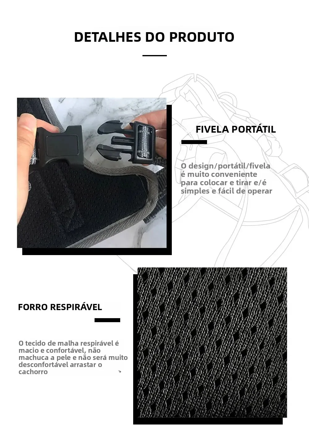 Arnês para Cães Grande com Coleira, Lenço e Porta-Sacos - Imagem 3