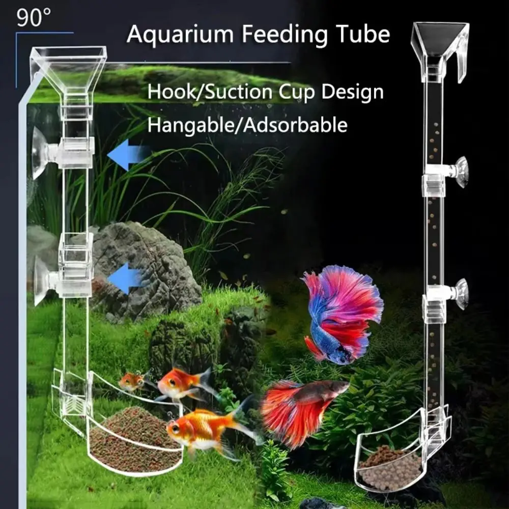 Tubo Alimentador para Aquário Transparente com Ventosa e Gancho - Imagem 2