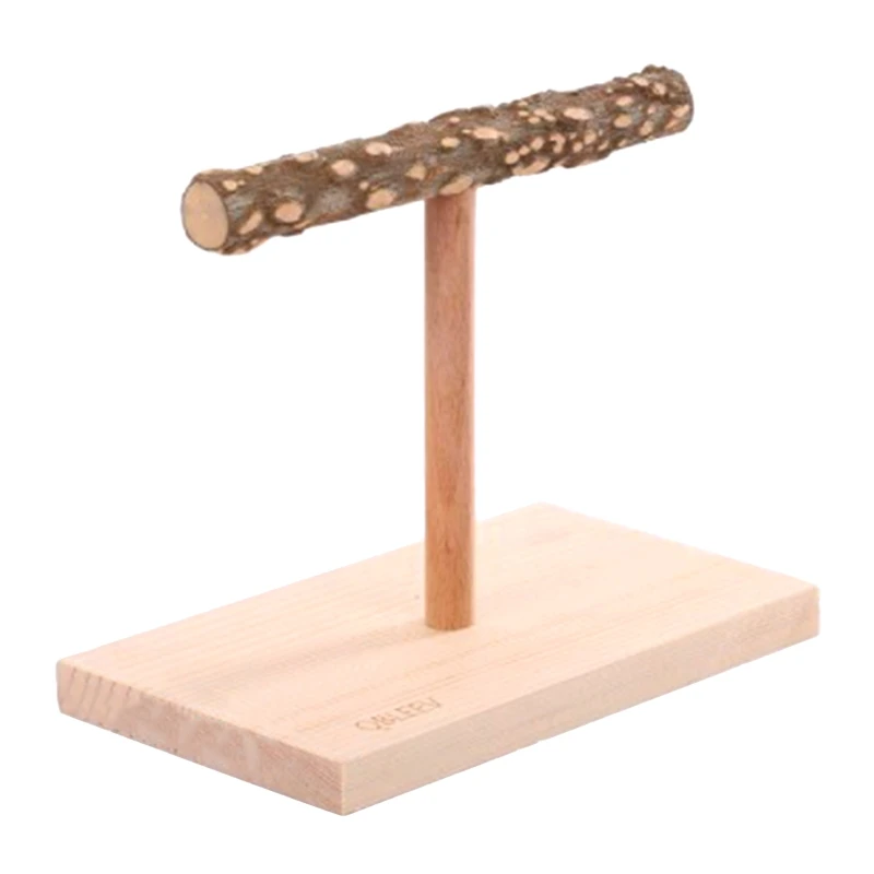 Poleiro de Mesa para Pássaros de Madeira Natural com Base 10x10 cm - Imagem 3