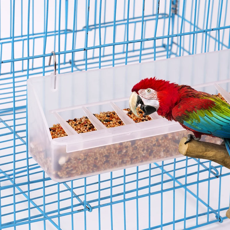 Comedouro para Pássaros e Aves 6 Slots Removível Transparente Pendurável - Imagem 2