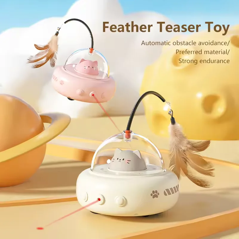 Brinquedo Interativo para Gatos com Laser e Varinha de Penas - Imagem 3