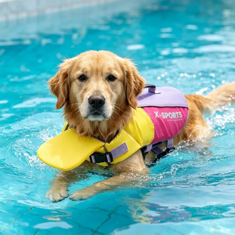Colete Salva-Vidas para Cães Grandes com Boia Frontal Removível - Image 3