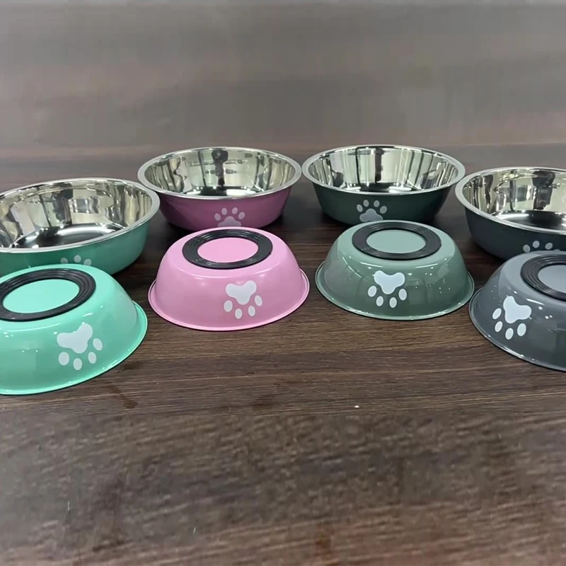 Tigela de Aço Inoxidável para Cães e Gatos com Base Antiderrapante - Imagem 2