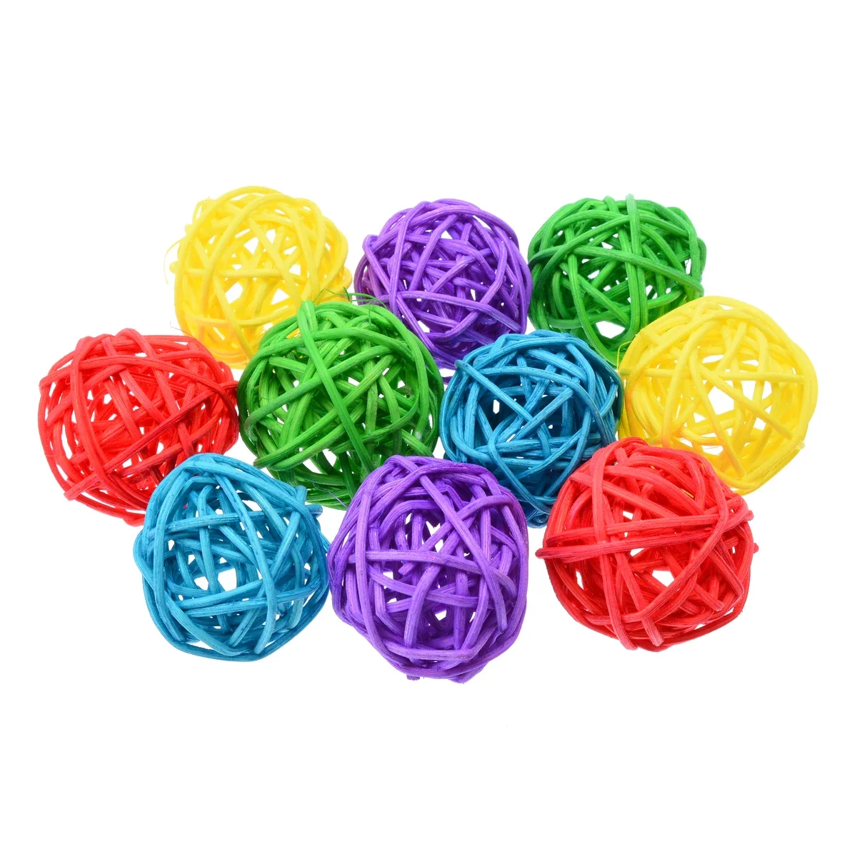 Brinquedo de Rattan para Pássaros e Roedores 3 cm 10 Unidades para Bicar e Roer - Imagem 4