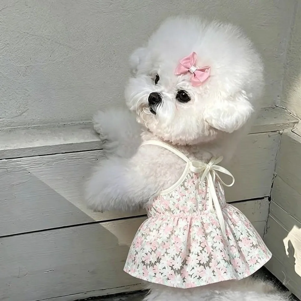 Vestido Floral para Cães de Poliéster Respirável Lavável - Imagem 2