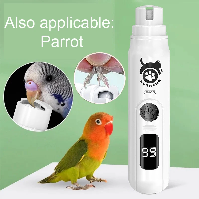 Aparador de Unhas Elétrico para Cães e Gatos Recarregável USB, 3 Velocidades - Imagem 2
