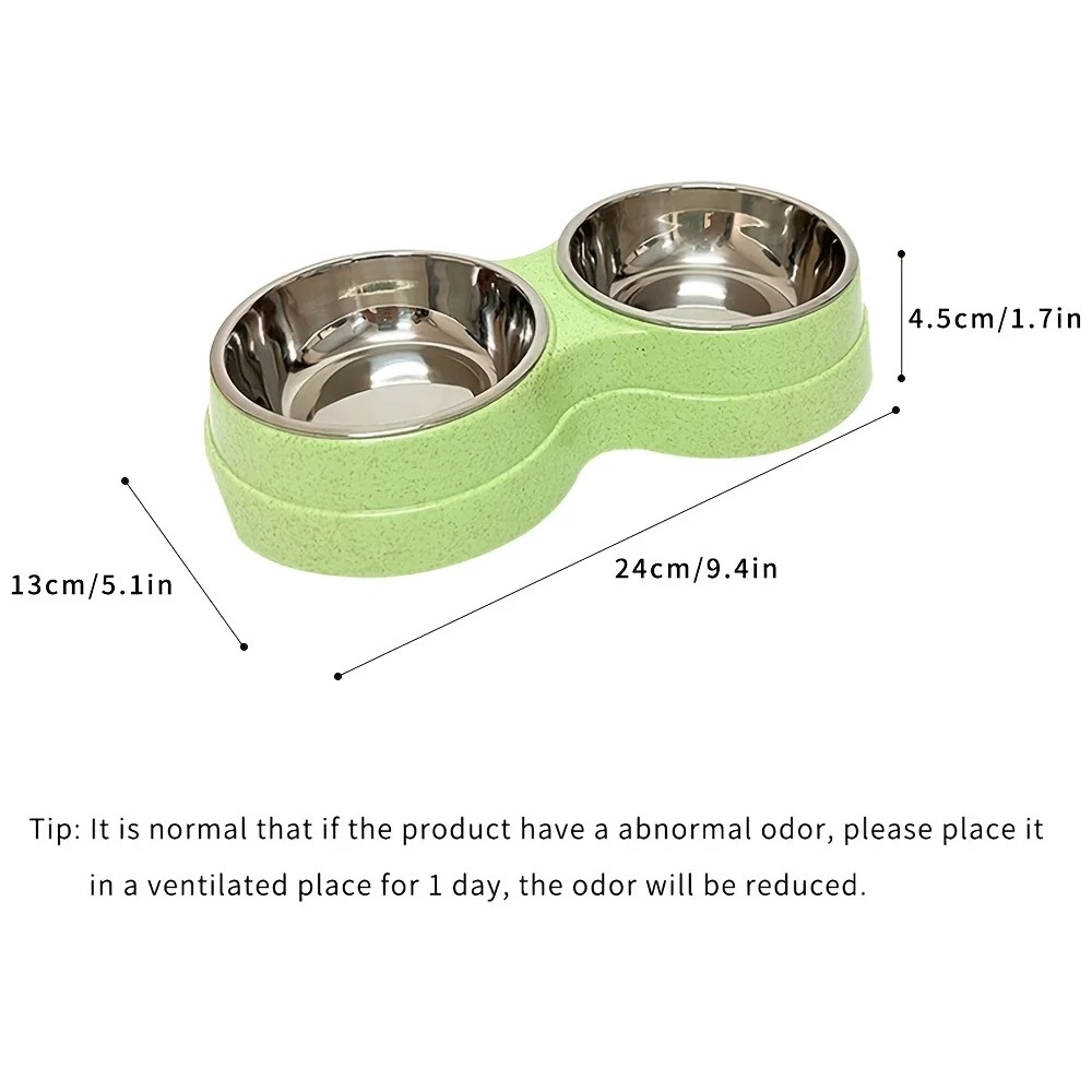 Tigela Dupla para Cães e Gatos de Aço Inoxidável com Base Antiderrapante - Imagem 4