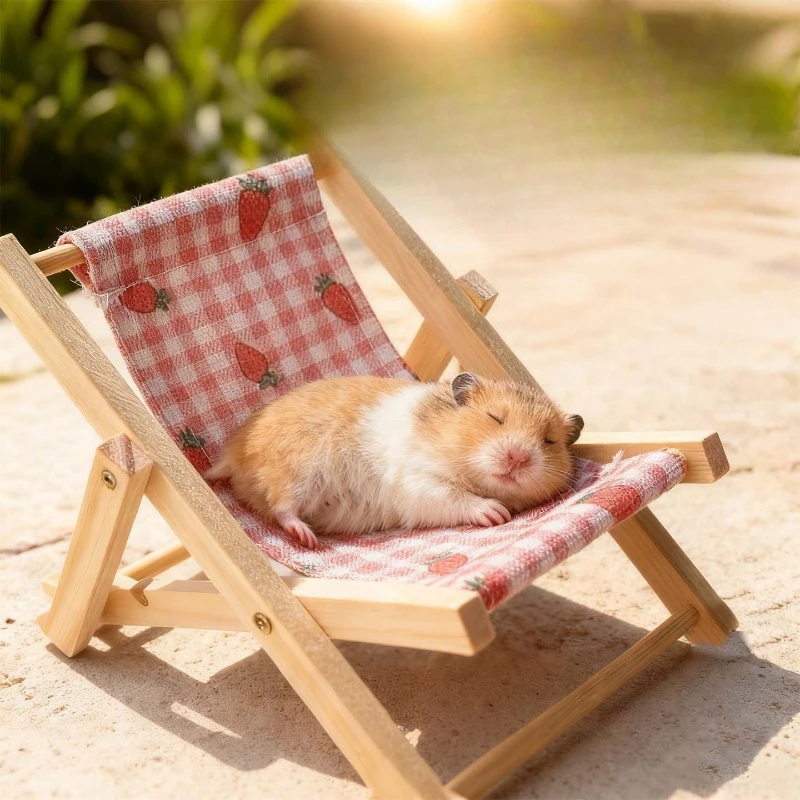 Cadeira de Praia para Hamster Dobrável para Descanso e Jogo - Image 3