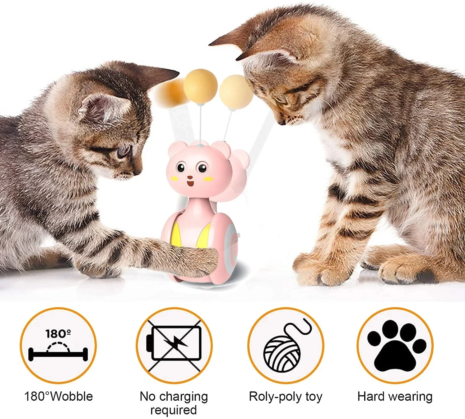 Brinquedo para Gatos com Pena Rotativa e Bola Giratória - Imagem 4