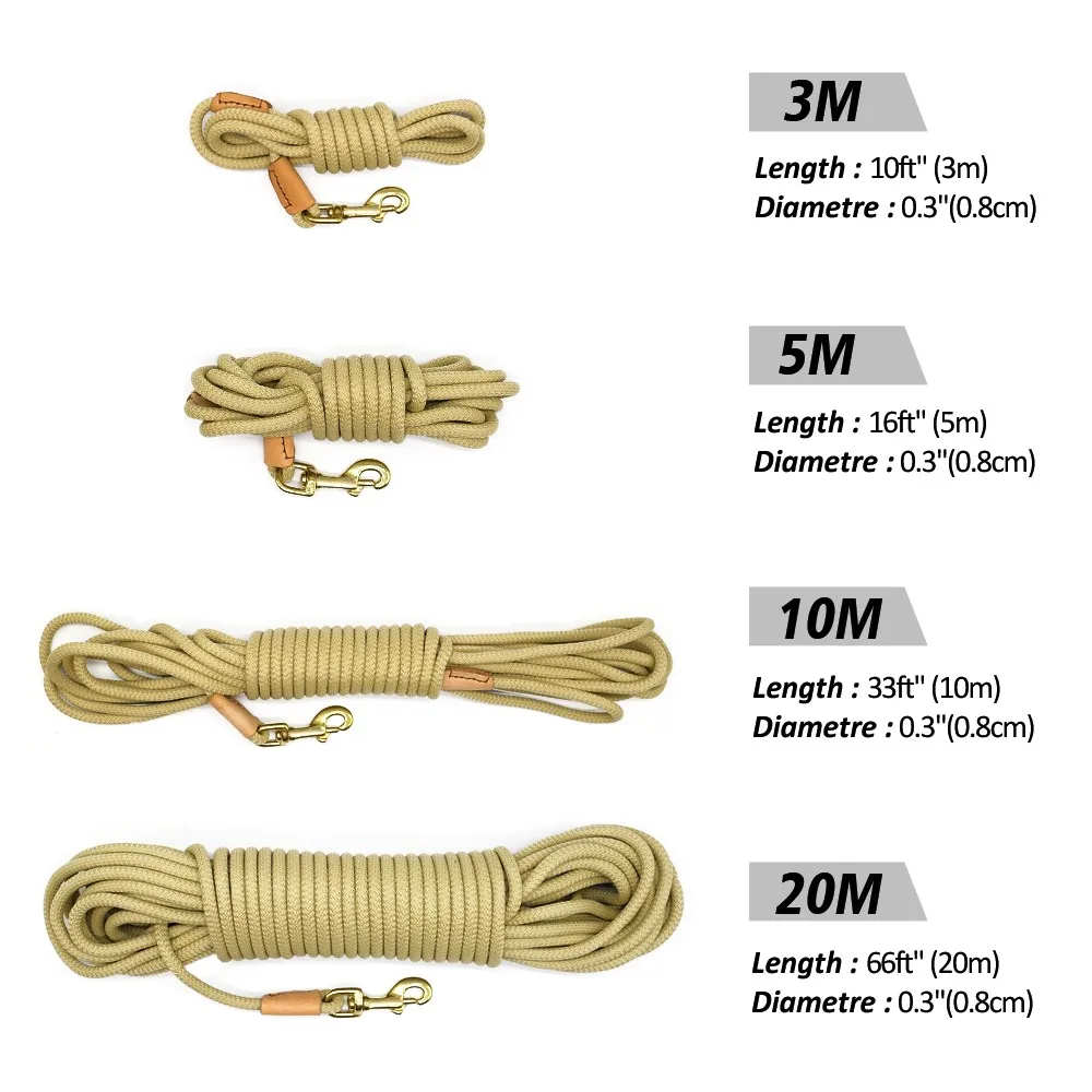 Guia Longa para Cães de Nylon com Gancho Giratório para Treinamento - Imagem 6