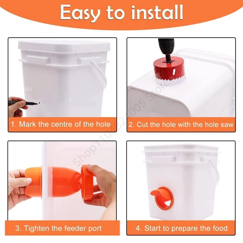 Alimentador de Gravidade para Aves com Porta à Prova de Chuva - Imagem 6