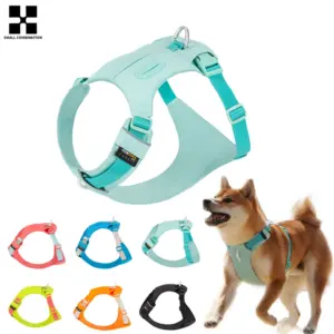 coleira peitoral para cães refletiva com bolso