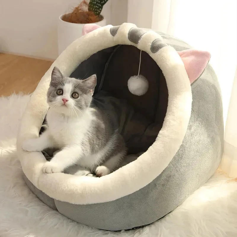 Toca para Gatos e Cães Pequenos com Almofada Removível e Lavável - Imagem 2