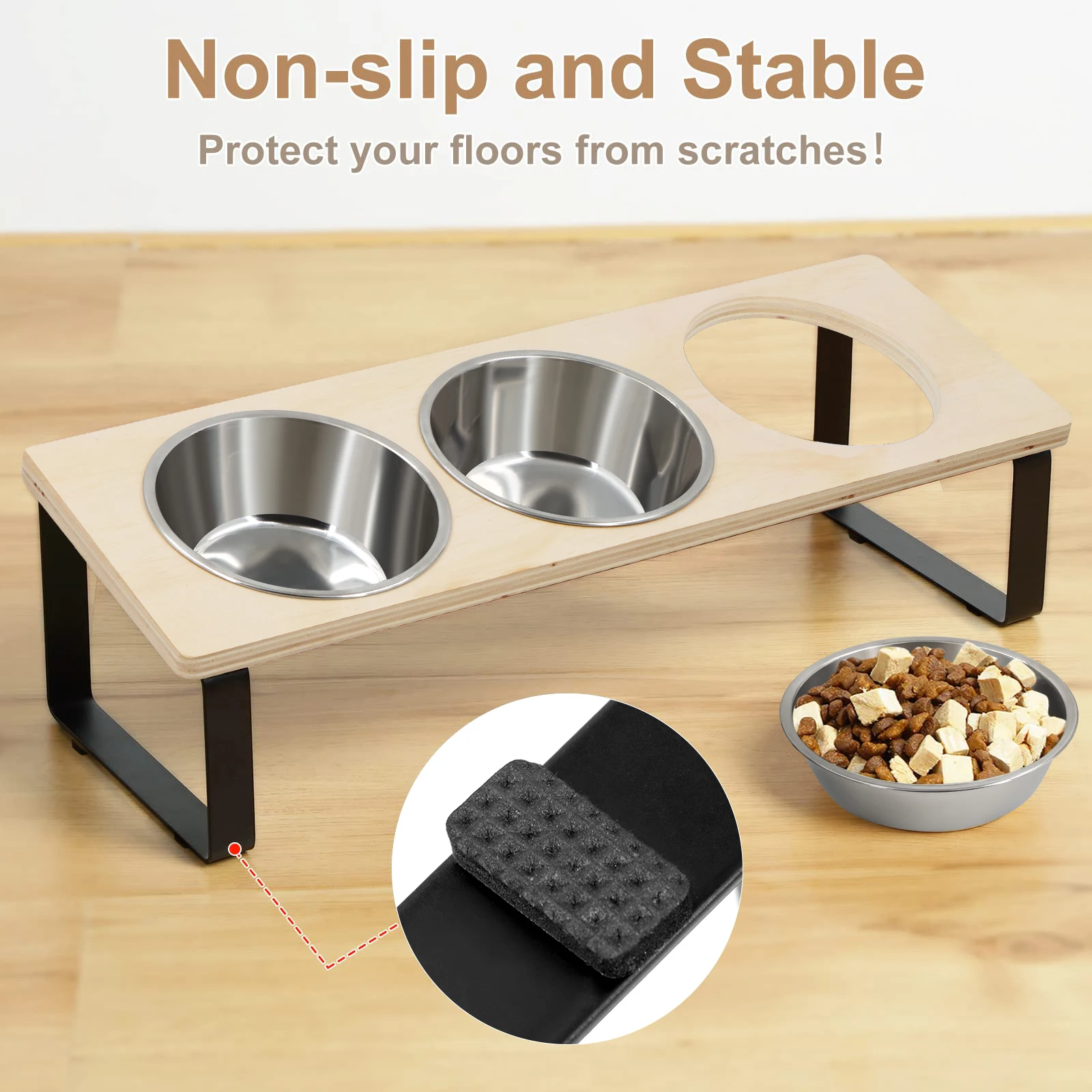 Alimentador Elevado para Gatos com 3 Tigelas Inclinadas de 532 ml - Imagem 6