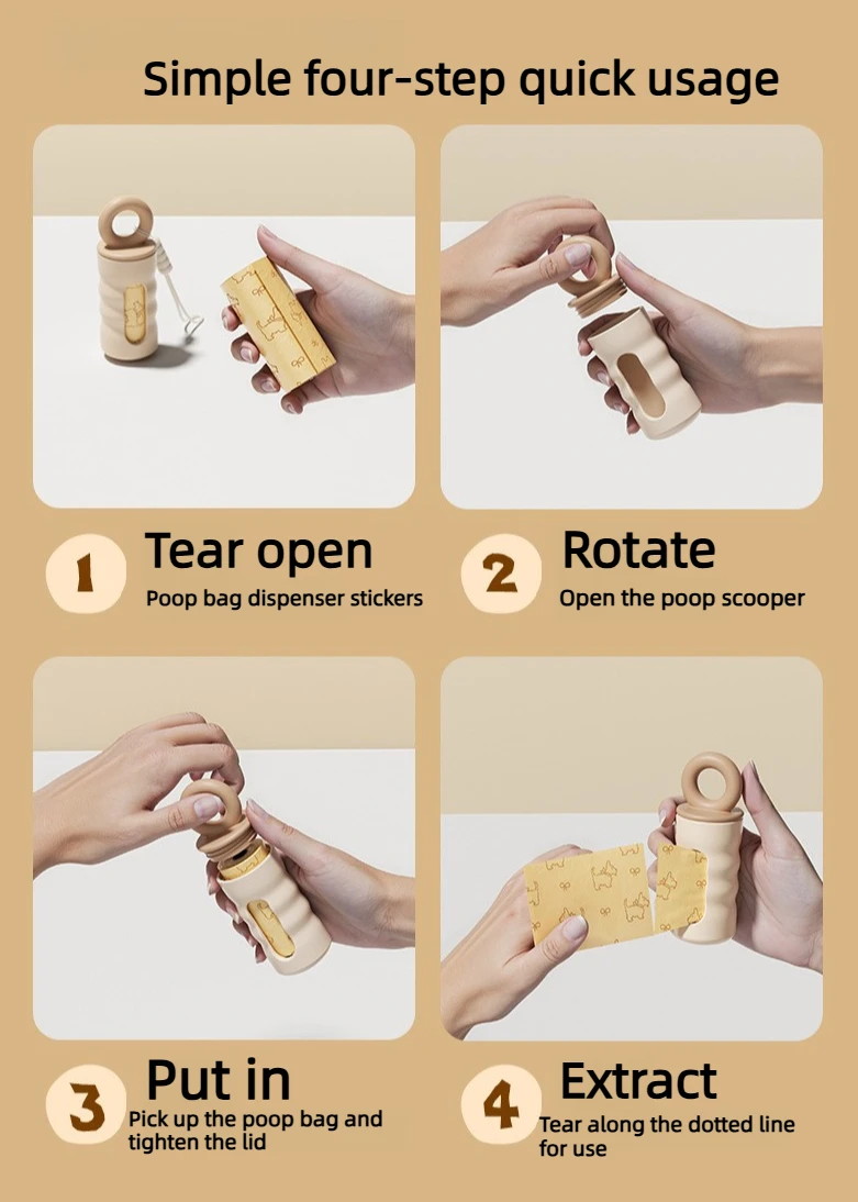 Dispensador Portátil para Sacos de Cocô de Cães e Gatos - Imagem 5