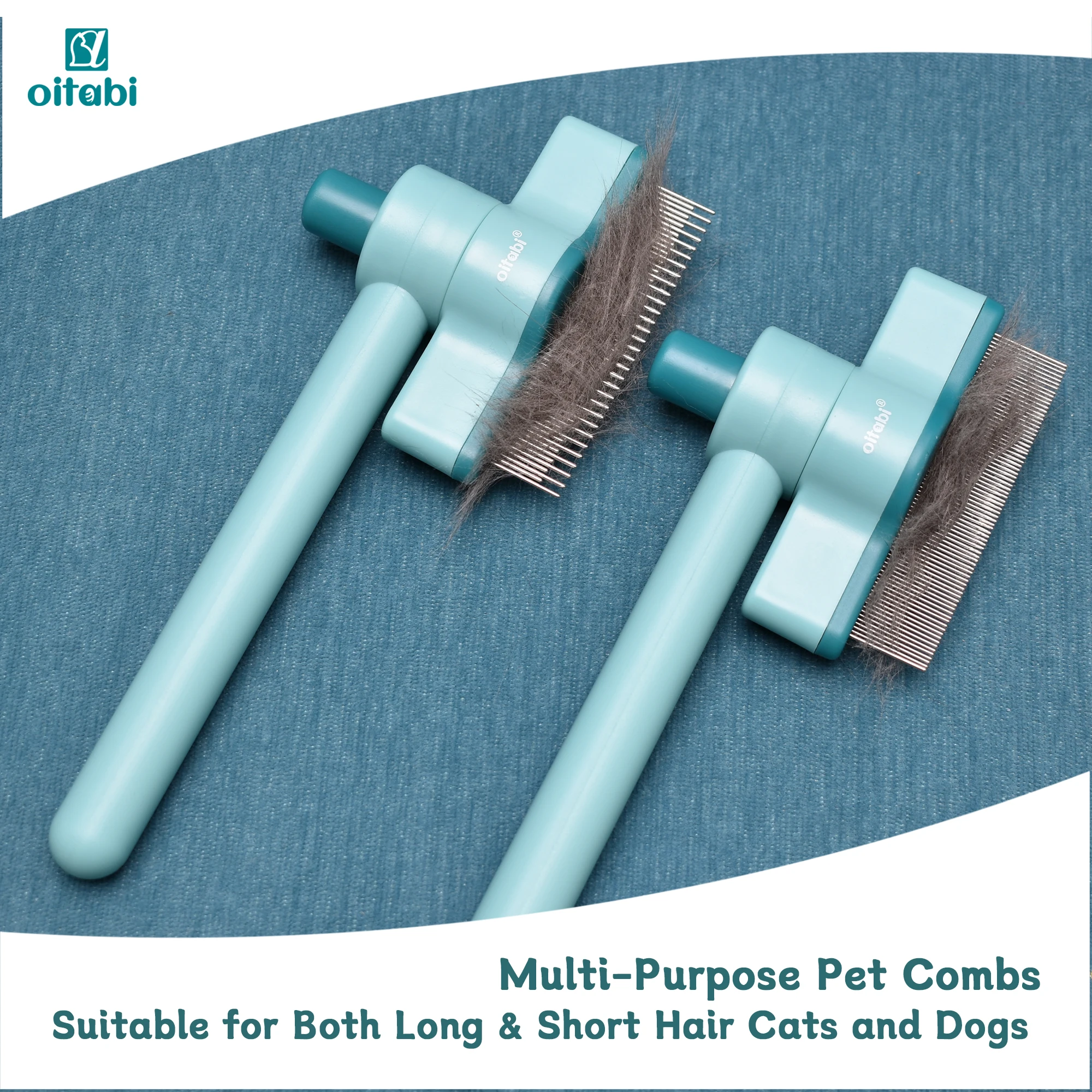 Pente Rotativo OITABI para Cães e Gatos com Dentes de Aço Inoxidável - Imagem 3