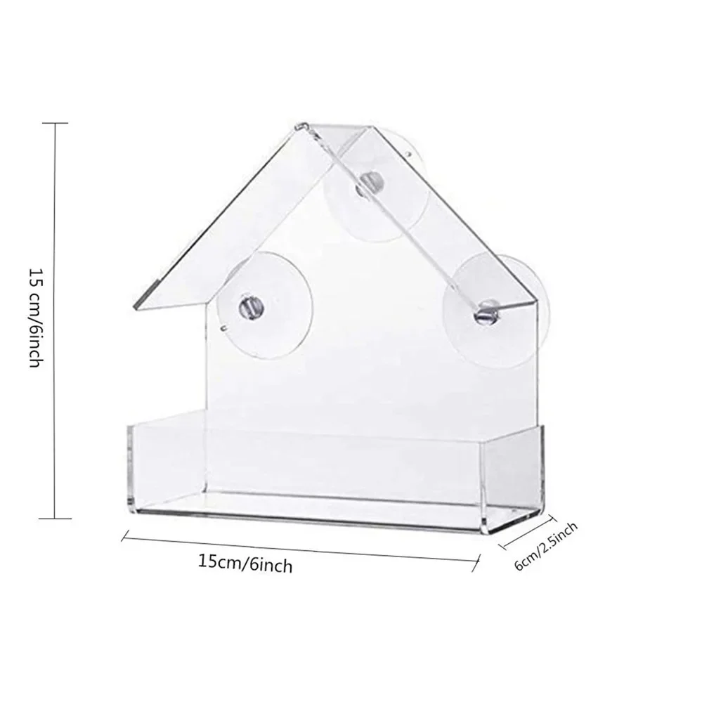 Alimentador de Pássaros Transparente para Janela com Ventosas Removíveis - Imagem 5
