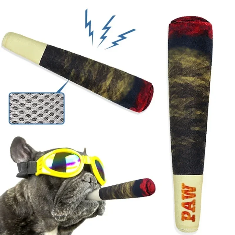 Brinquedo de Pelúcia para Cães e Gatos Pequenos Design Charuto 24 cm - Imagem 3