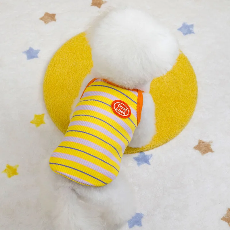 Colete Regata para Cães Pequenos Listrado com Capuz Verão - Imagem 3