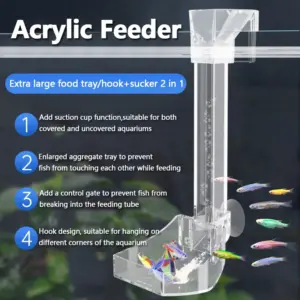 tubo alimentador para aquário de acrílico