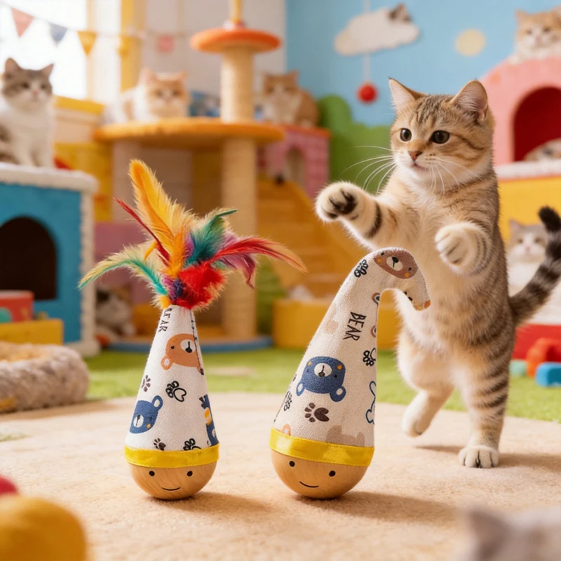 Brinquedo Automático para Gatos com Penas Oscilantes - Imagem 2