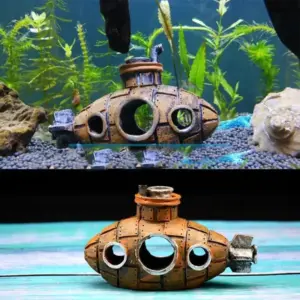 decoração de aquário casa submarina