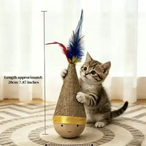 brinquedo tumbler para gatos em madeira