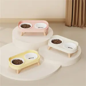 comedouro duplo para gatos e cães com altura ajustável