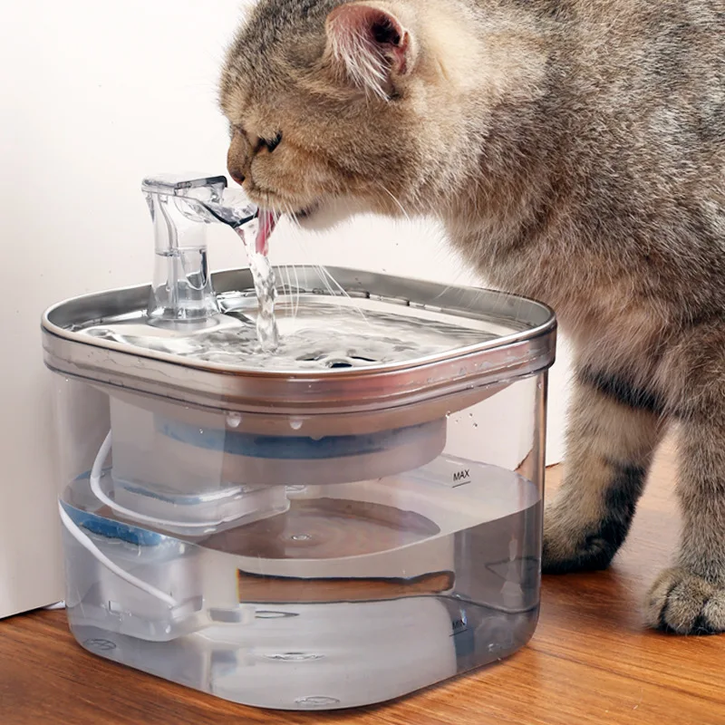 Fonte de Água para Gatos em Aço Inoxidável 2L USB com Bomba Silenciosa - Imagem 4