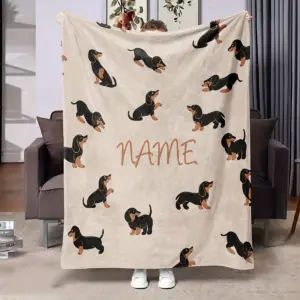 cobertor de flanela dachshund personalizado