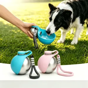 garrafa de água para cães de aço inoxidável
