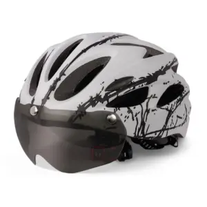 capacete de ciclismo adulto com viseira magnética